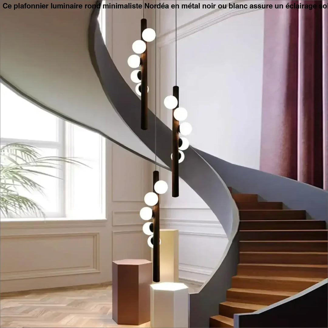 Suspension design moderne boules led élégance verticale