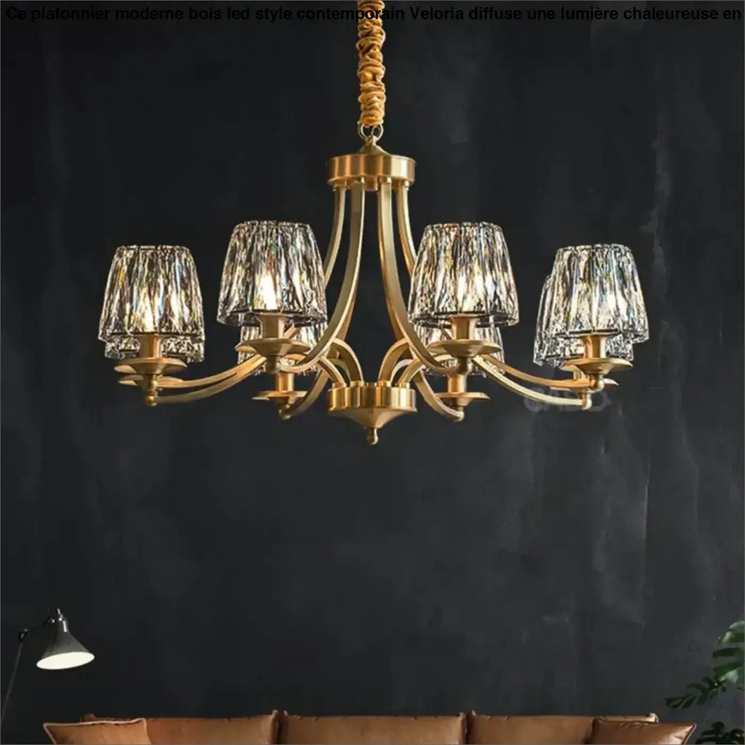 Suspension verre et laiton design élégant pour salon moderne