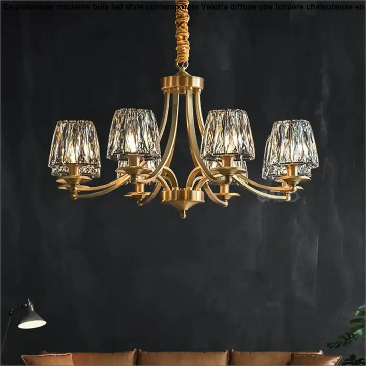 Suspension verre et laiton design élégant pour salon moderne