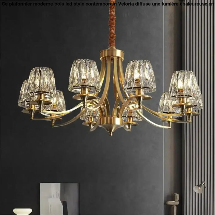 Suspension verre et laiton design élégant pour salon moderne