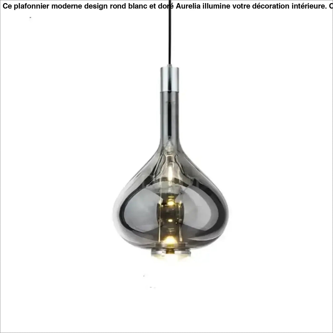 Suspension Luminaire Goutte en Verre Fumé Ambre ou Cuivré