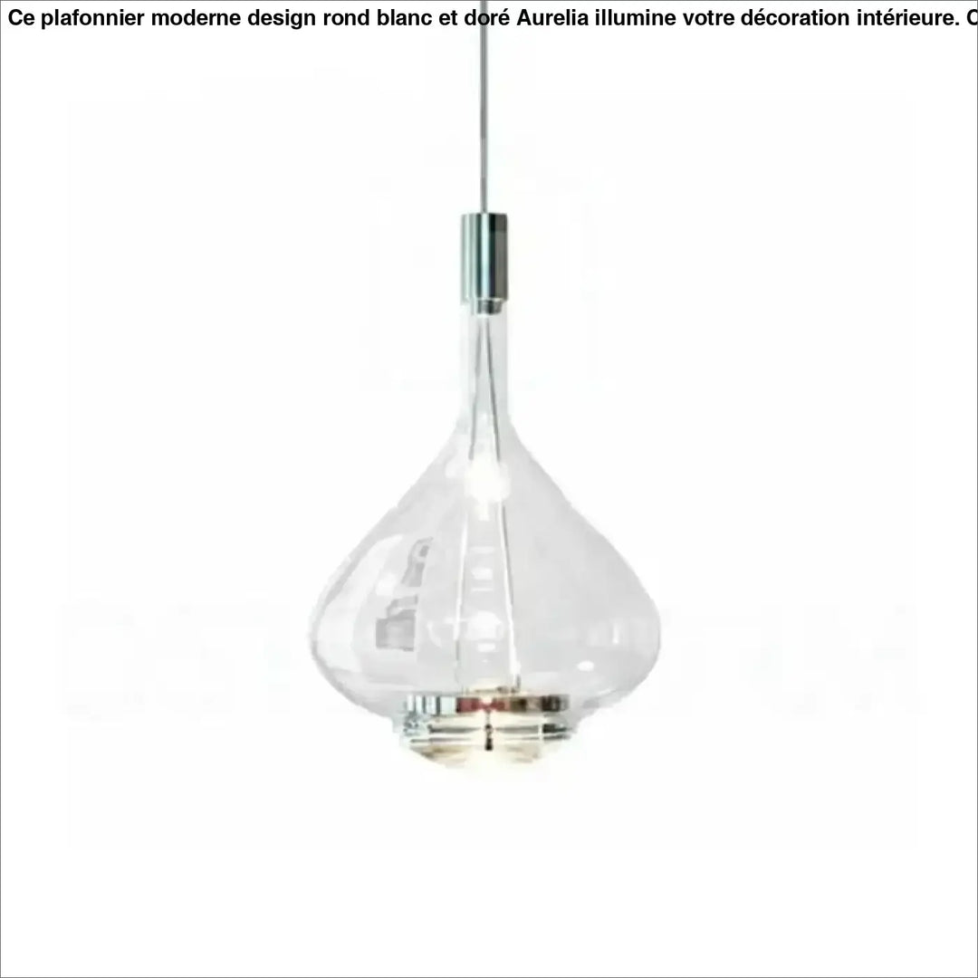 Suspension Luminaire Goutte en Verre Fumé Ambre ou Cuivré