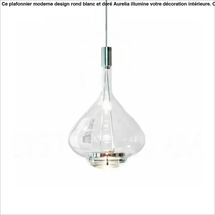 Suspension Luminaire Goutte en Verre Fumé Ambre ou Cuivré