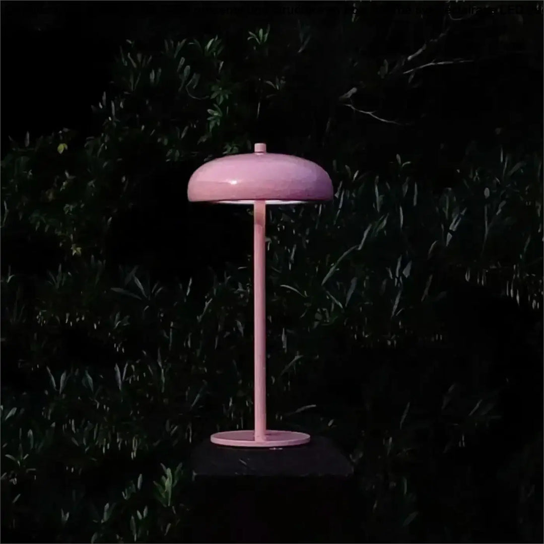 Lampe de table cmoon design minimaliste en forme de champignon rose mat avec lumière douce pour intérieur minimaliste