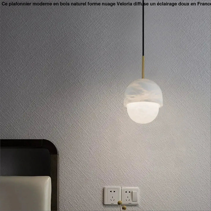 Suspension luminaire blanche en marbre design moderne chic