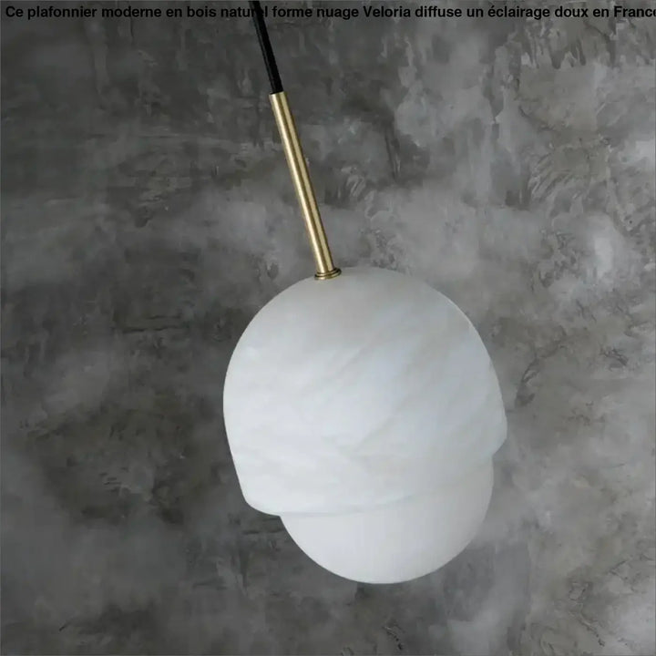 Suspension luminaire blanche en marbre design moderne chic