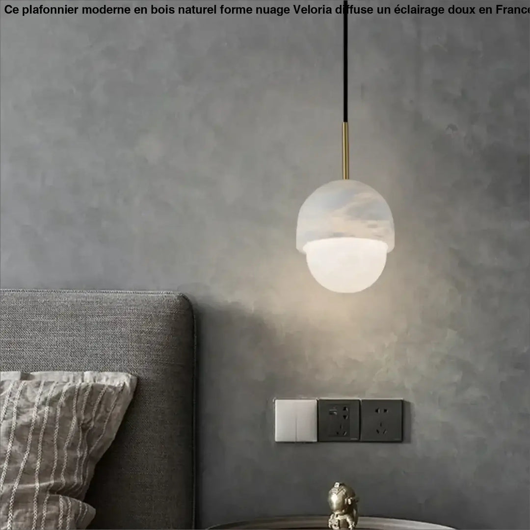 Suspension luminaire blanche en marbre design moderne chic