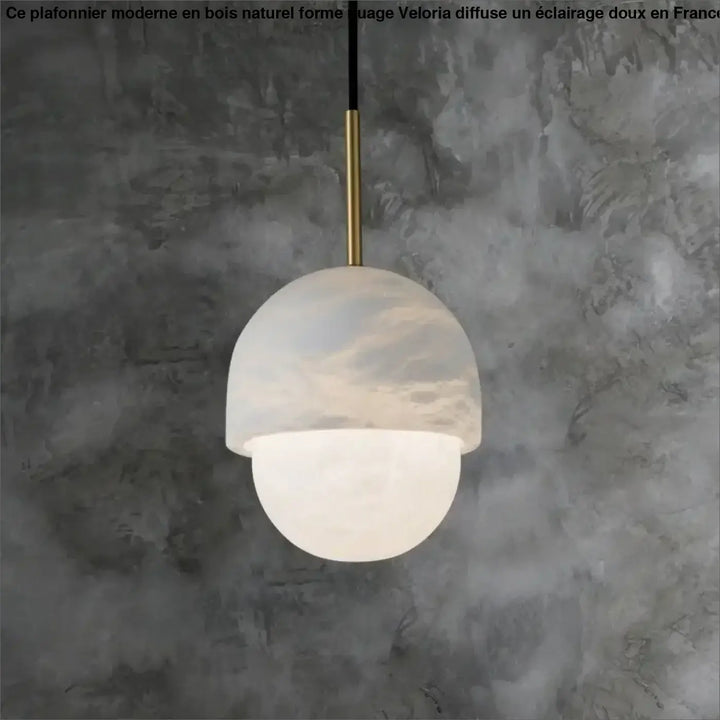 Suspension luminaire blanche en marbre design moderne chic