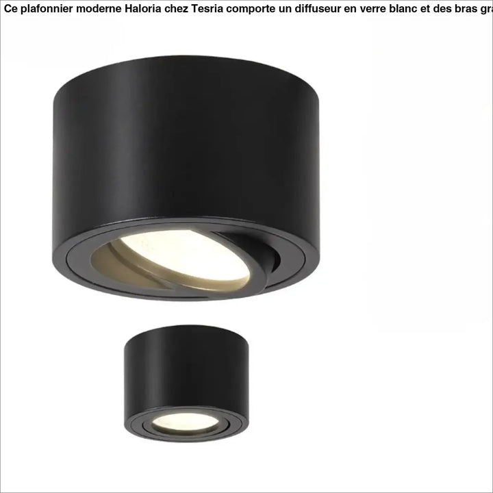 Luminaire plafonnier trigo led ajustable noir mat avec saillie orientable pour éclairage led ajustable moderne