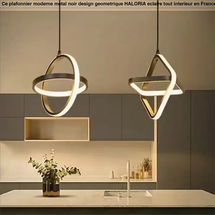 La suspension luminaire minimaliste style géométrique noir