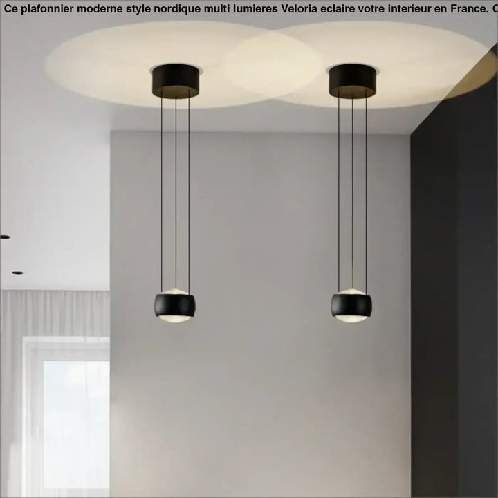 Suspension contemporaine dorée à lignes lumineuses fines moderne