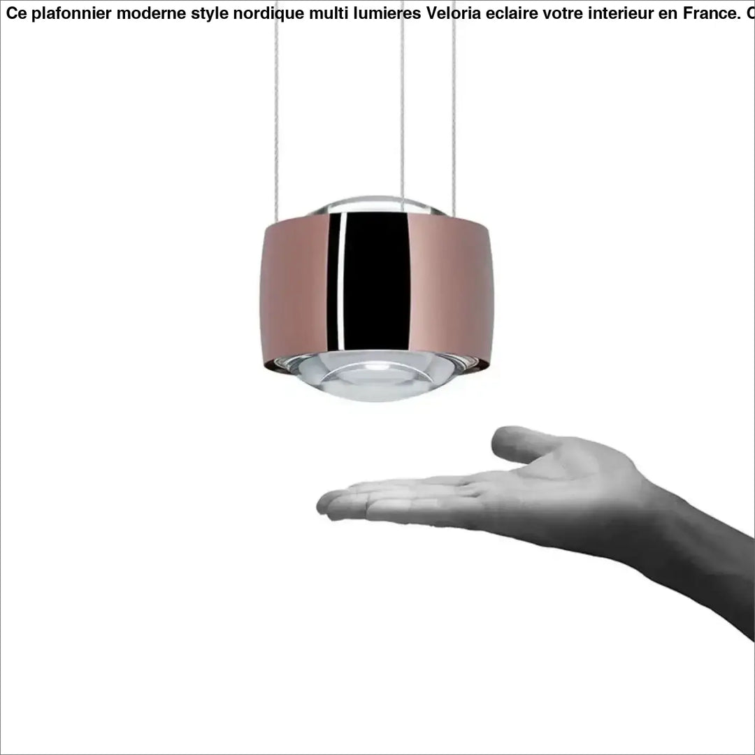 Suspension contemporaine dorée à lignes lumineuses fines moderne