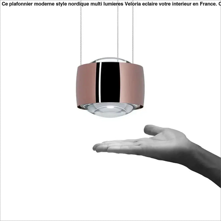 Suspension contemporaine dorée à lignes lumineuses fines moderne