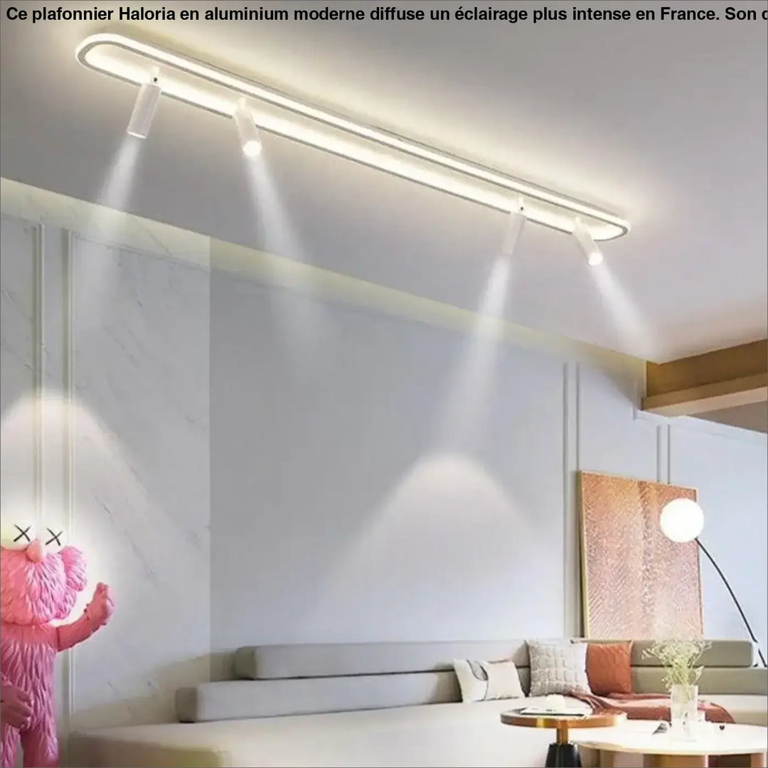 Plafonnier multiple led en aluminium moderne blanc avec spots réglables pour un éclairage plus précis au centre d’une pièce