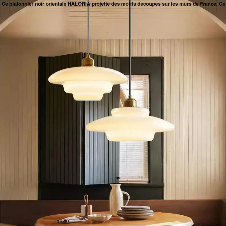 Suspension Verre Opalin Style Scandinave À Étages Rétro

