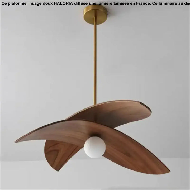 Suspension luminaire en bois et métal au style élégant et moderne