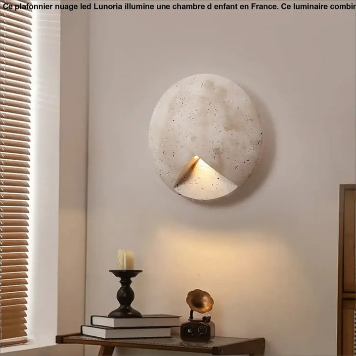 Applique Murale Ronde En Béton Avec Lumière Intégrée

