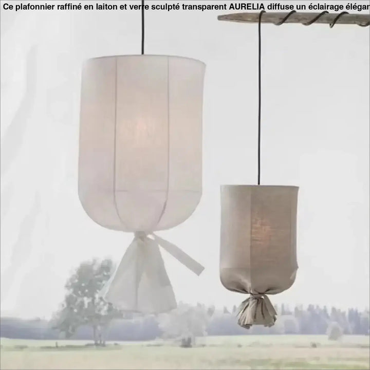 Suspension luminaire au design minimaliste en tissu blanc chic