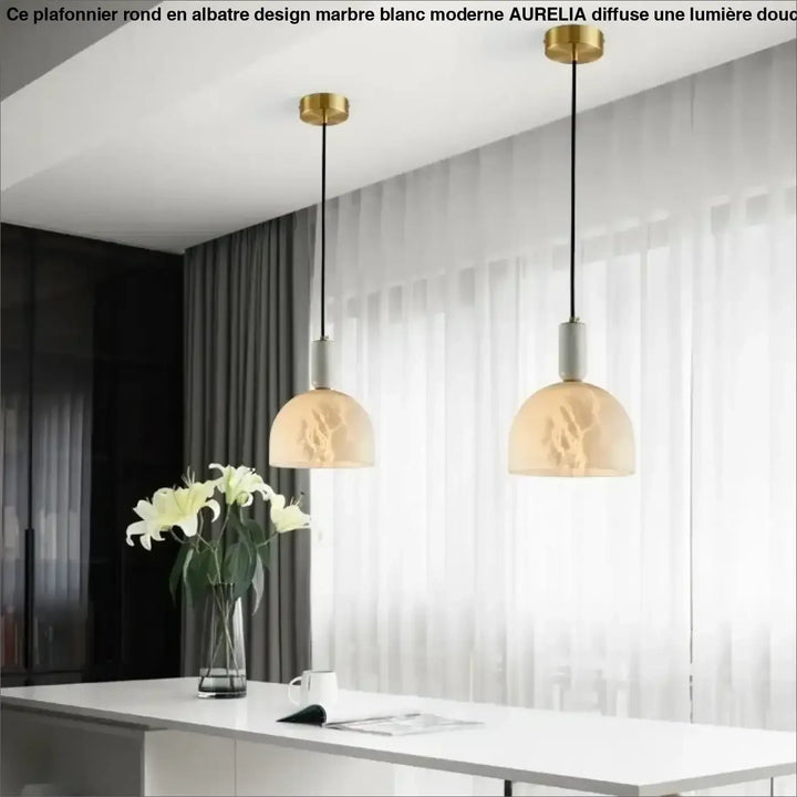 Suspension en marbre élégance minimaliste style raffiné