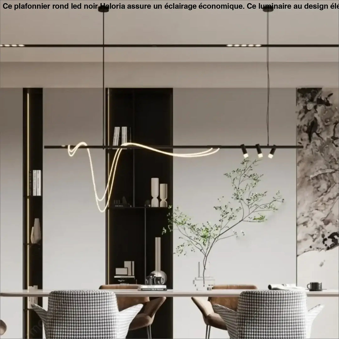 Suspension minimaliste led avec cordon long doré style luxe