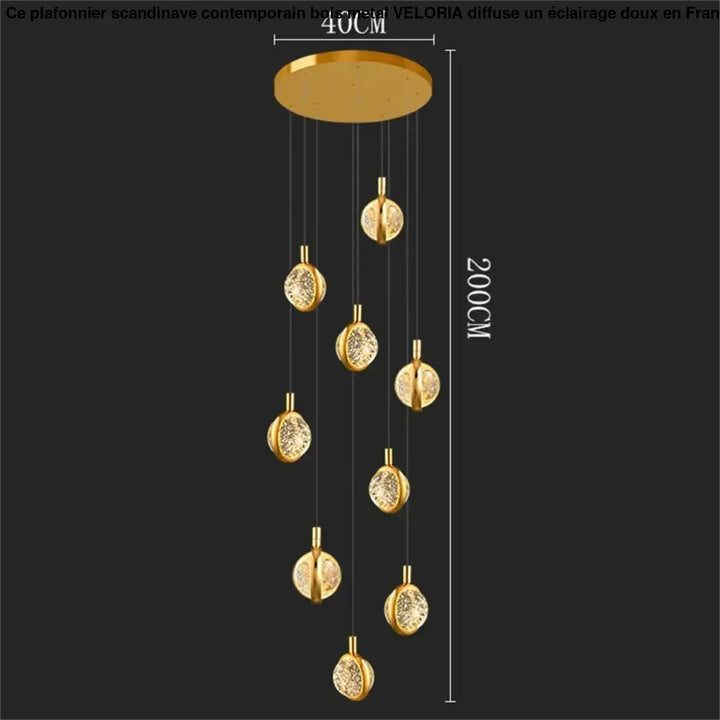 Suspension Cascade Dorée à Disques Cristal Design Luxueux

