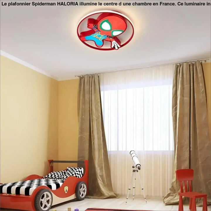 Plafonnier Spiderman rouge et bleu avec design circulaire pour un centre d’une décoration plus dynamique