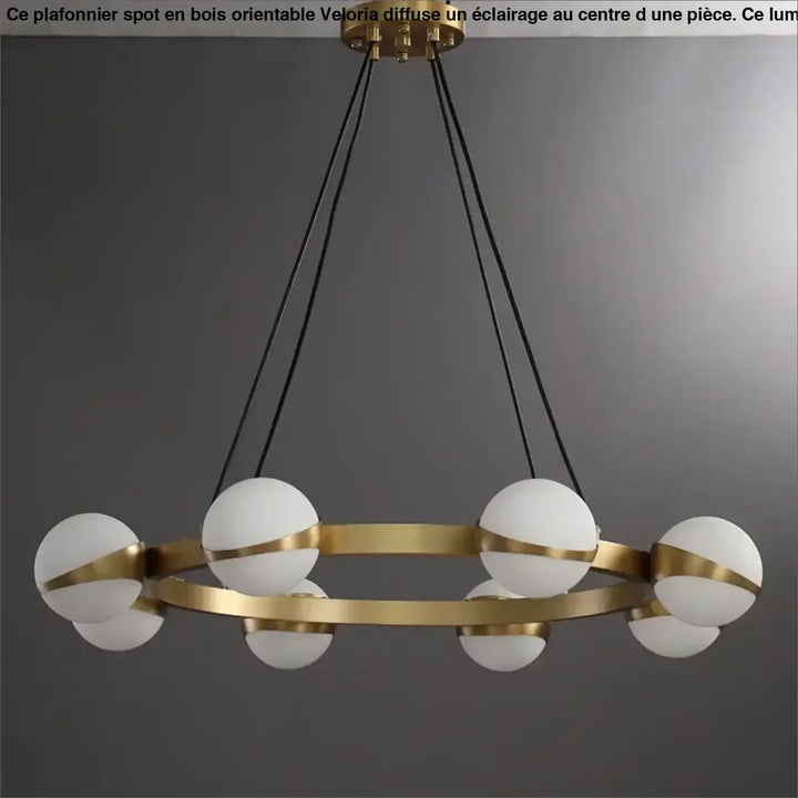 Suspension led anneau laiton moderne salon chic style doré