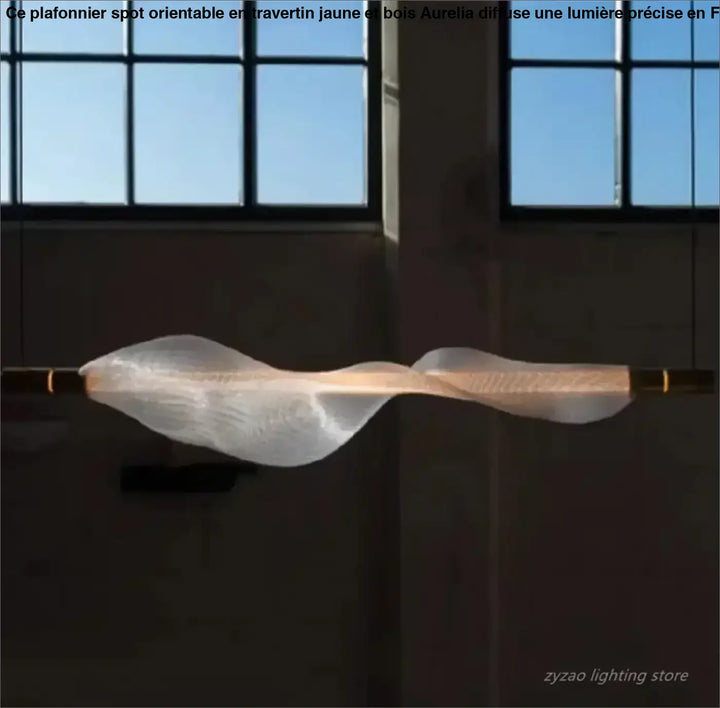 Suspension luminaire moderne design ondulé en verre noir et blanc