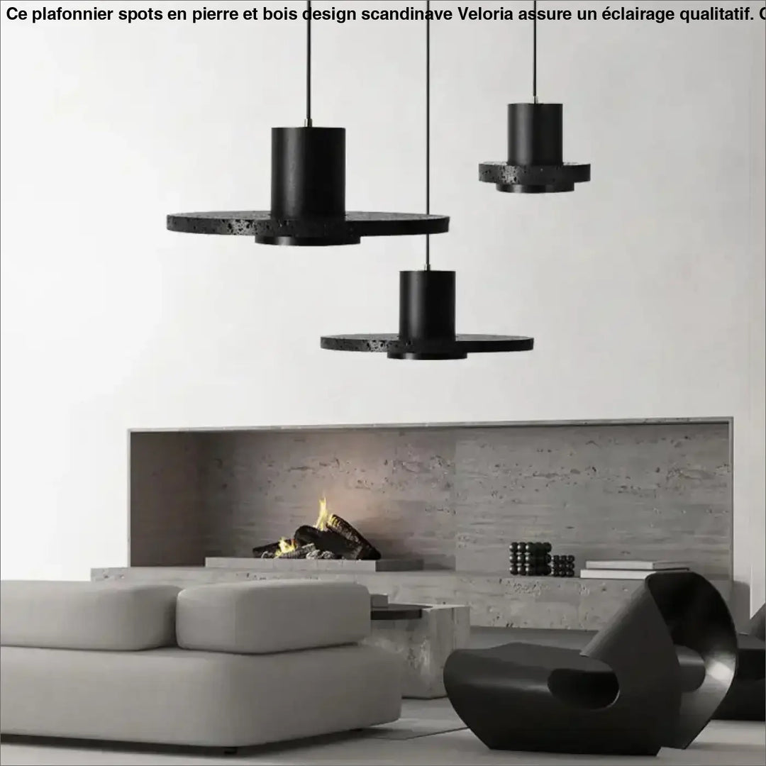 Suspension luminaire design moderne noir en métal élégant