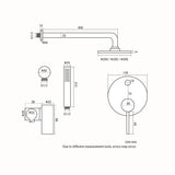 Colonne de douche encastrée or brossé