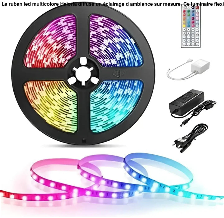 Ruban LED Multicolore Télécommande Adaptateur