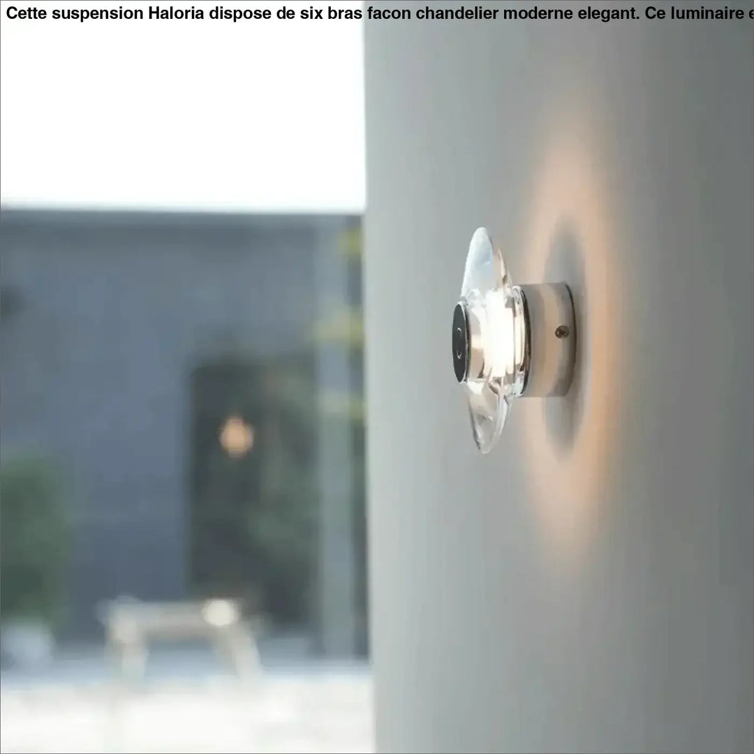 Applique murale en verre design effet halo lumineux