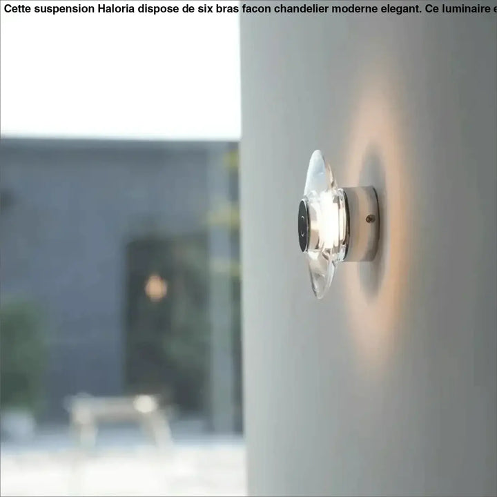 Applique murale en verre design effet halo lumineux