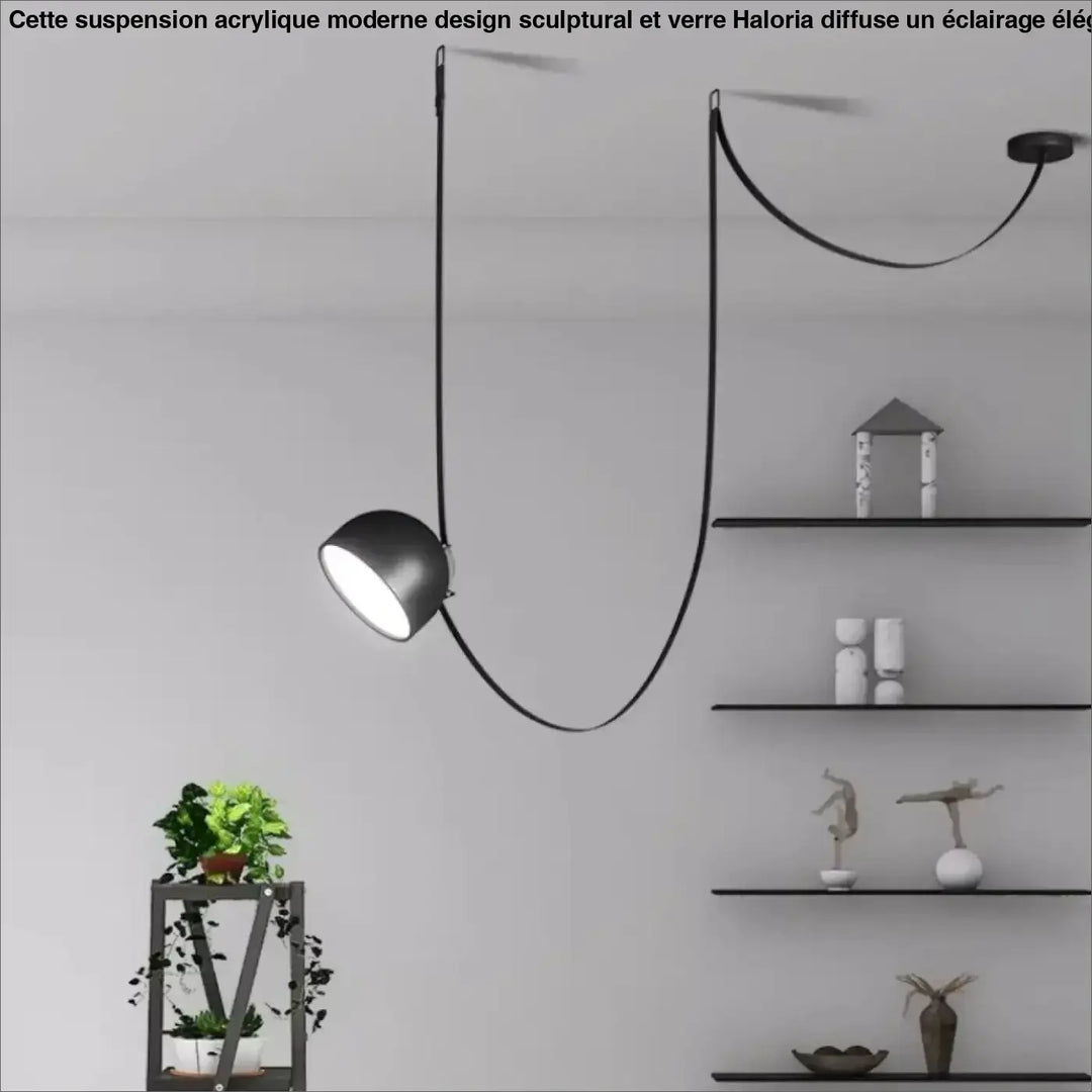 Suspension luminaire à sangles longues au style contemporain chic