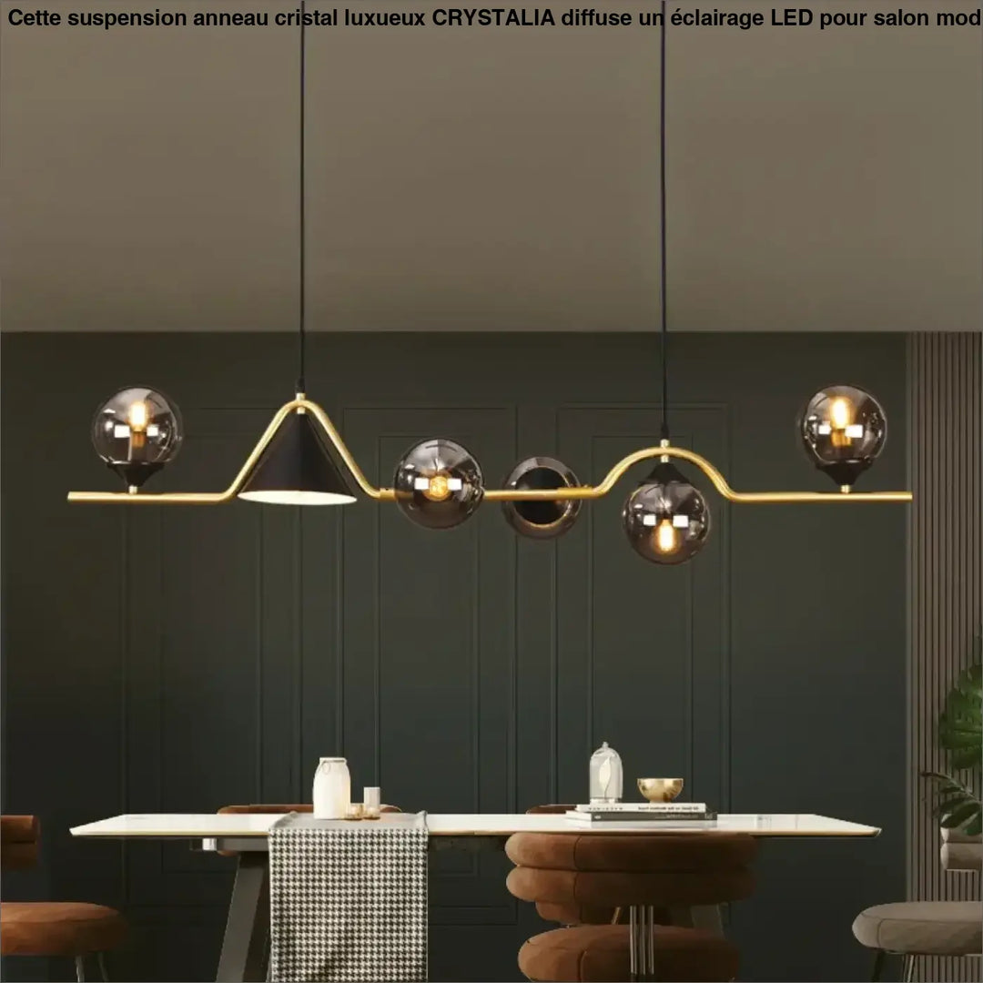 Suspension luminaire originale à boules en verre fumé style élégant