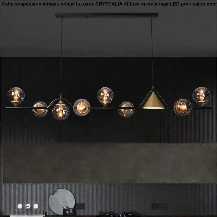 Suspension luminaire originale à boules en verre fumé style élégant