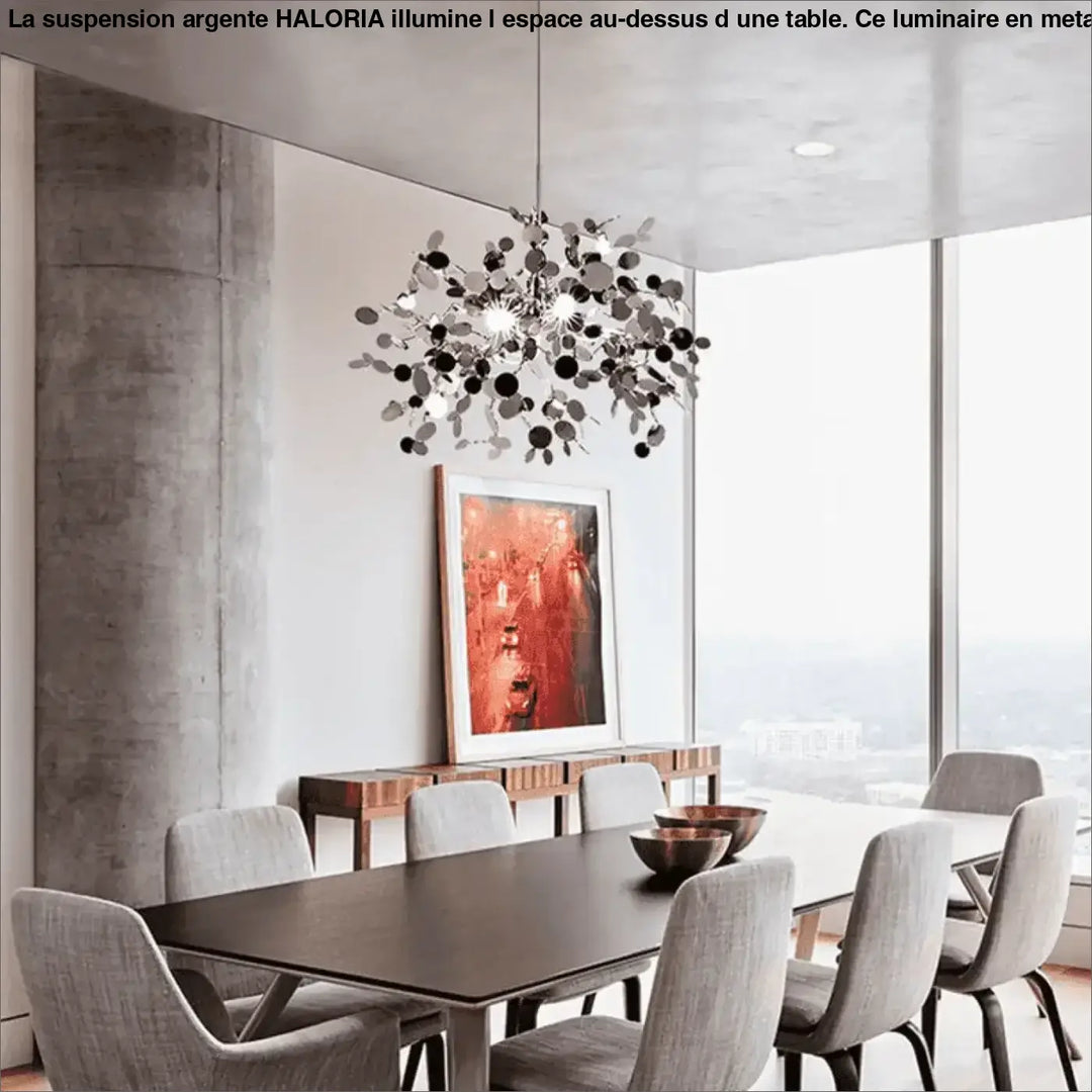 Suspension Argenté Aluminium Design Sculptural Raffiné