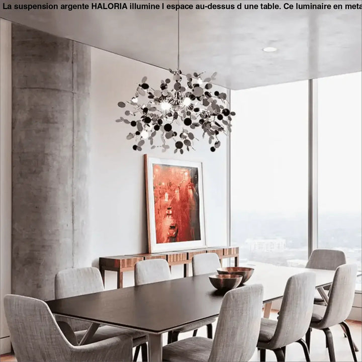 Suspension Argenté Aluminium Design Sculptural Raffiné