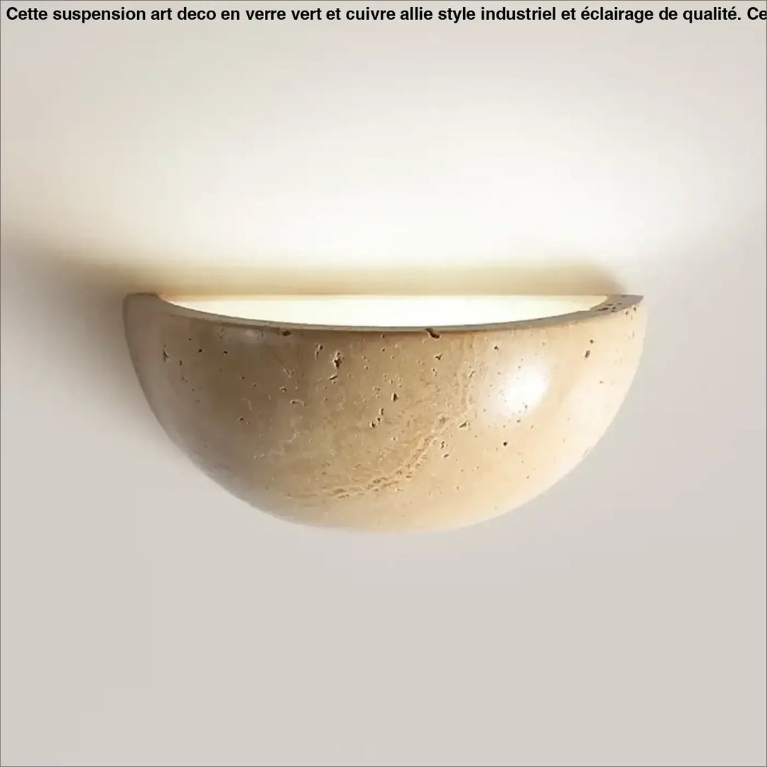 Applique marbre beige forme demi-sphère led style raffiné