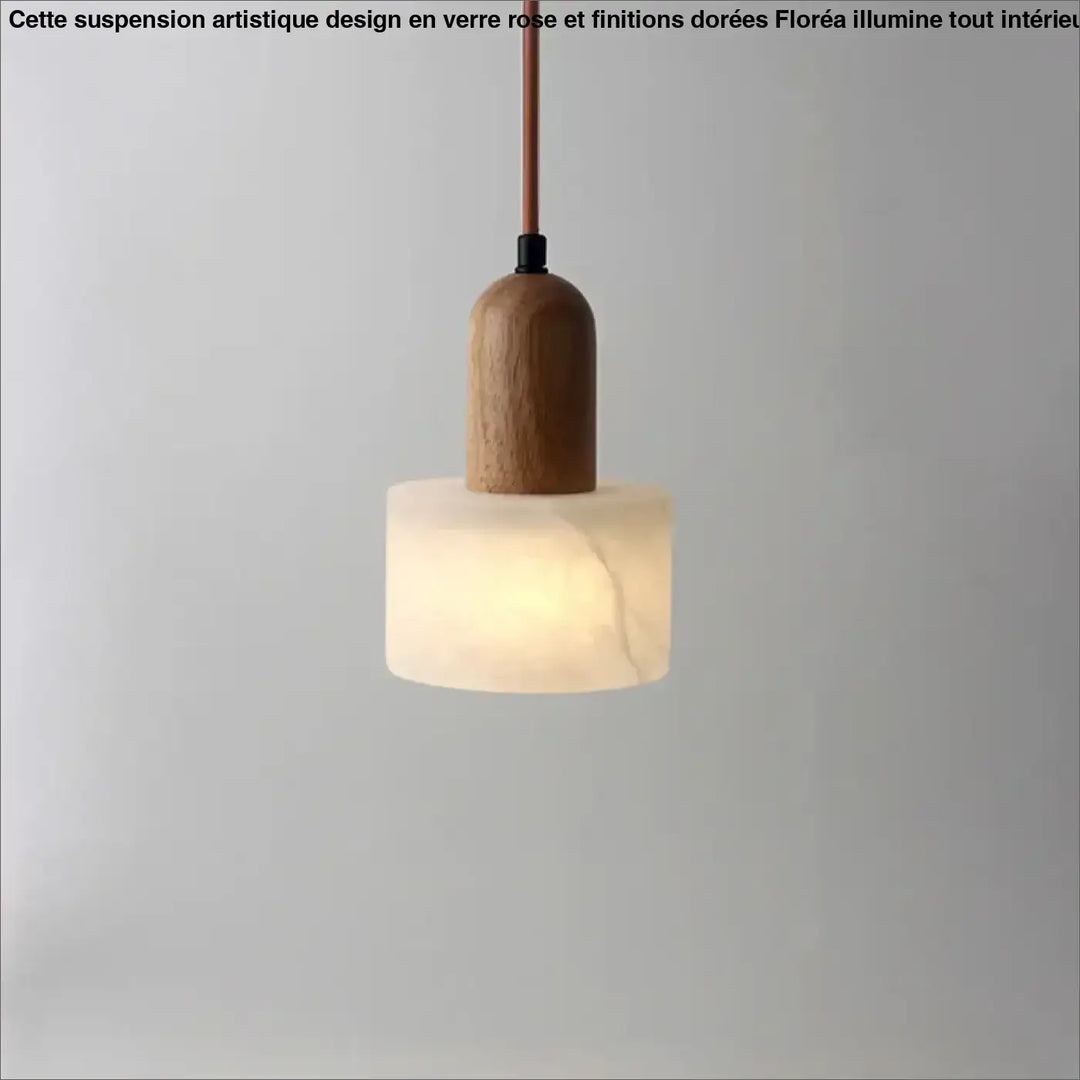 Suspension bois et marbre style scandinave design raffiné