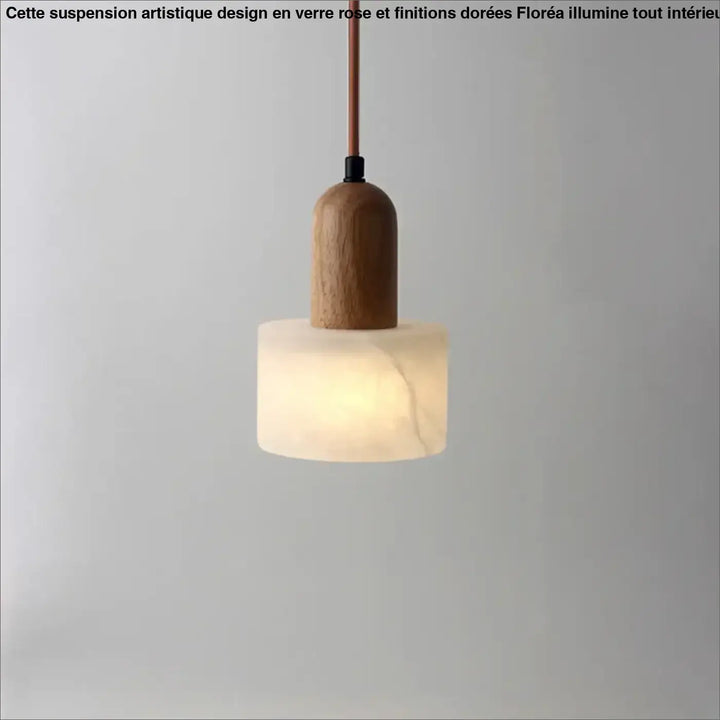 Suspension bois et marbre style scandinave design raffiné