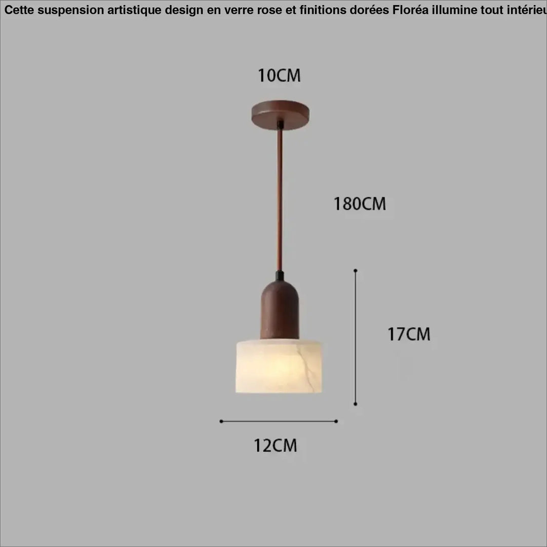 Suspension bois et marbre style scandinave design raffiné