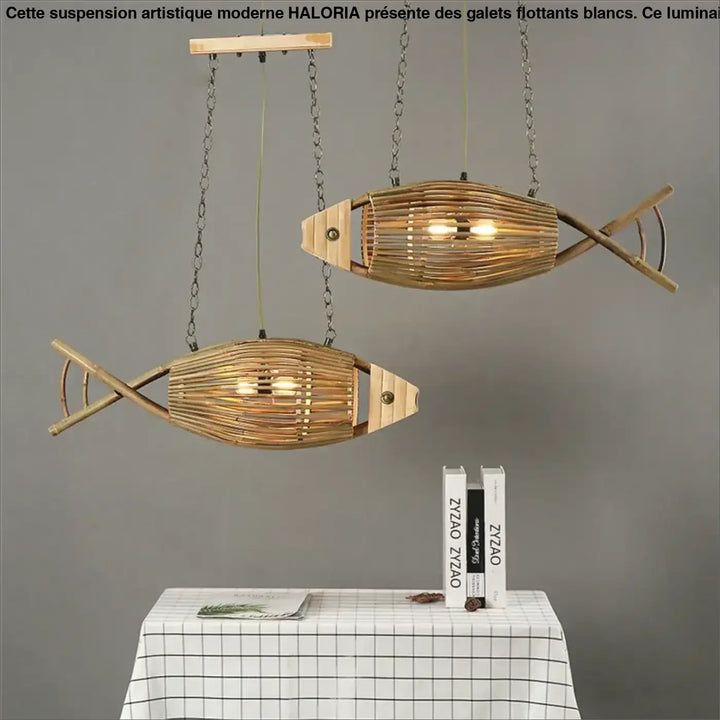 Woven Bamboo Fish Pendant Lights Restaurant Light Retro Bar Creative Teahouse Lamp Living Room Wall Decor Farm Hotel