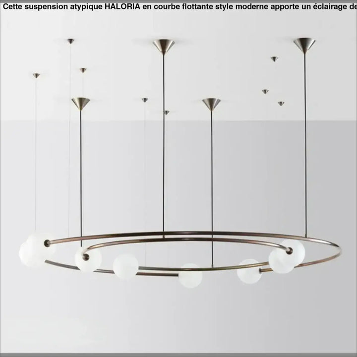Suspension Design Anneau Aérien Avec Sphères Opales