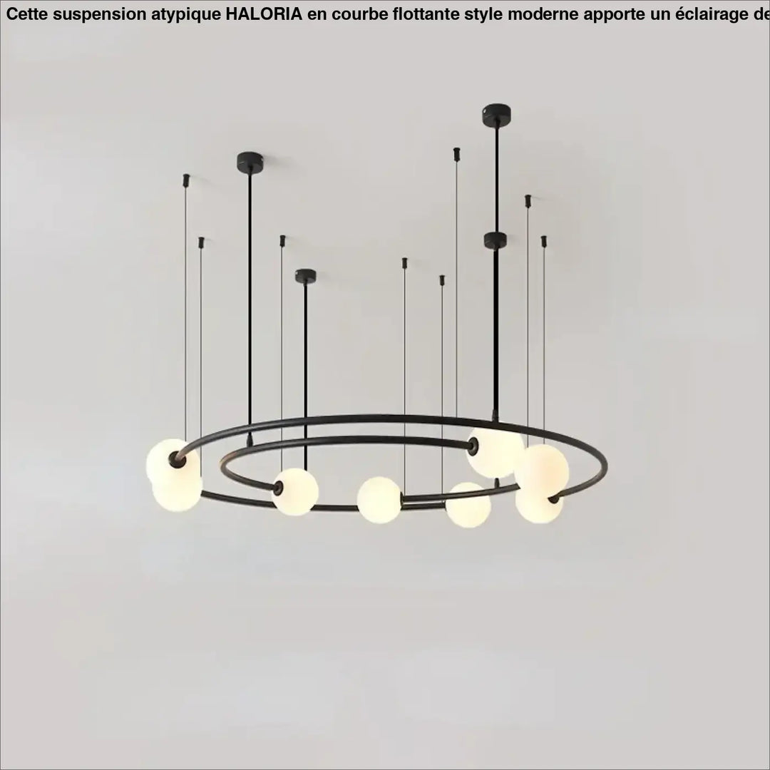Suspension Design Anneau Aérien Avec Sphères Opales

