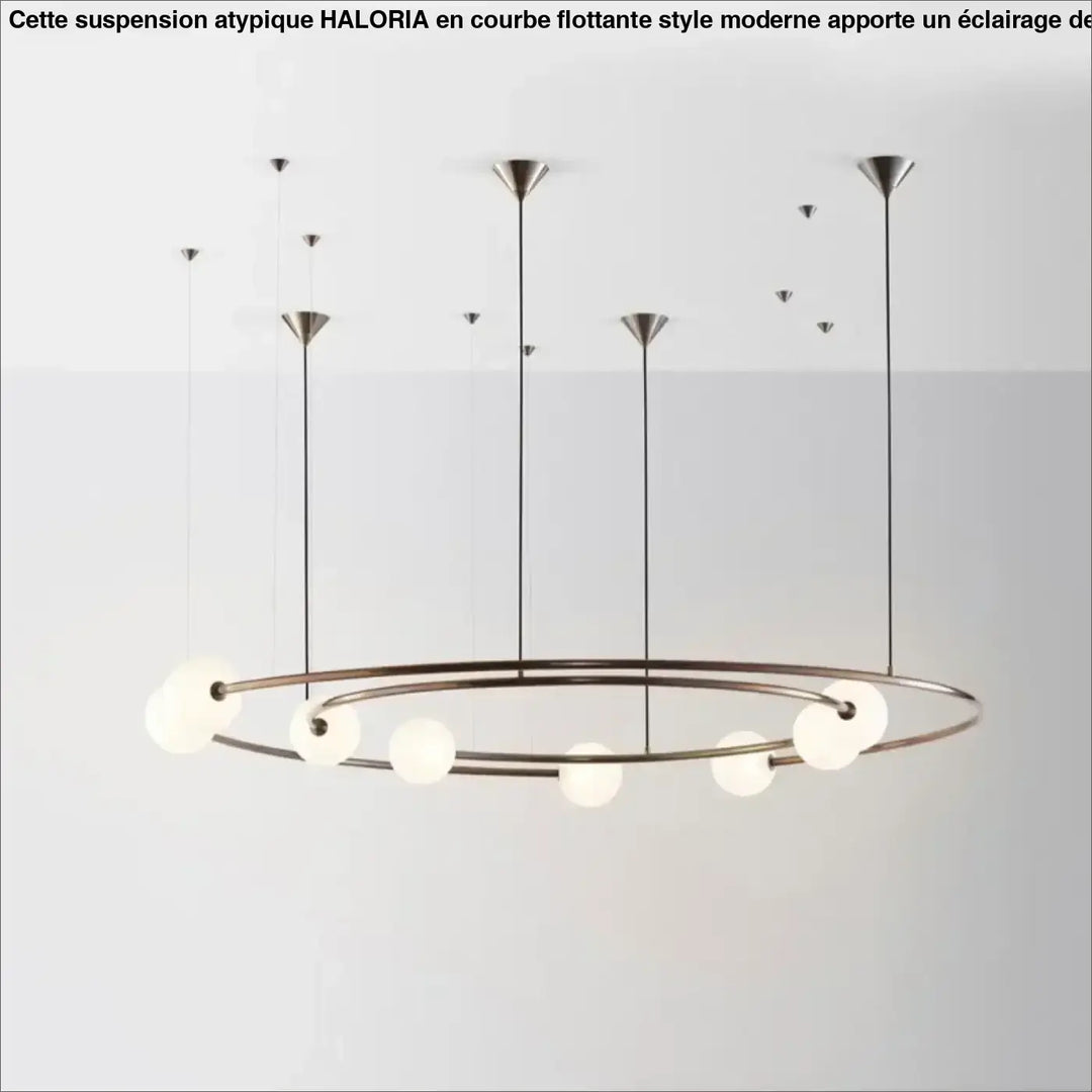 Suspension Design Anneau Aérien Avec Sphères Opales


