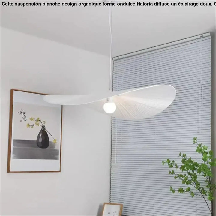 Suspension Blanche Design Organique Forme Ondulée Moderne et Légère