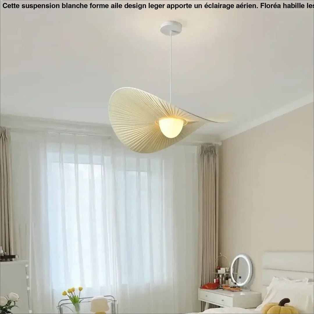 Nordic Beige Pleated Fabric Led Pendant Lights Bar Droplight Art Decor Led Hanging Lamp Dining Room Simple Suspend