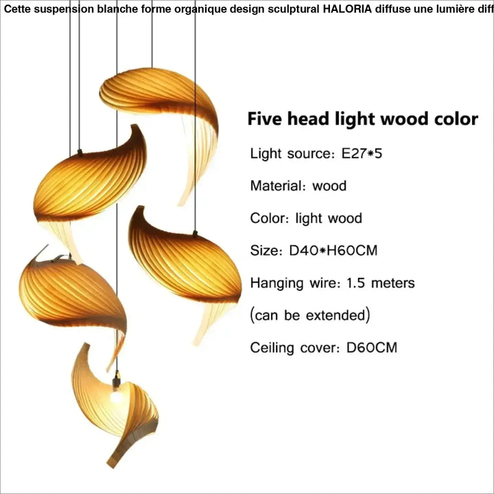 Suspension blanche forme organique design sculptural moderne

