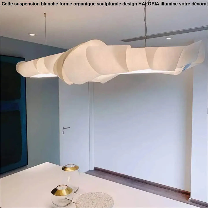 Suspension blanche forme organique sculpturale design moderne


